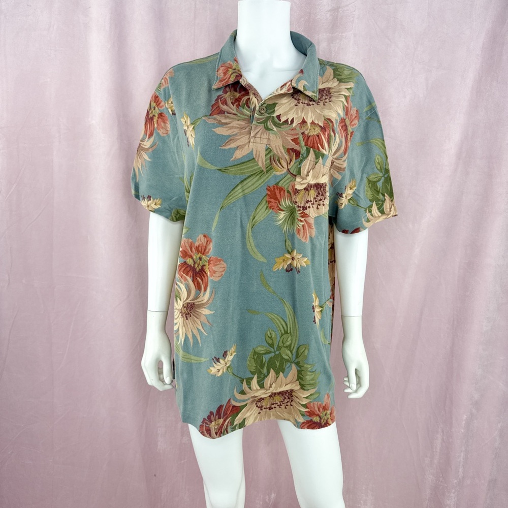 Polo Ralph Lauren Mens Custom Fit Tropical Polo Shirt Hawaiian Top Size XXL 2XL